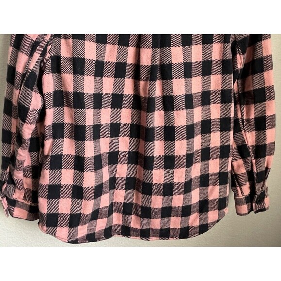 Rails James Women's S Plaid Flannel Shirt Shacket Peach Onyx - Picture 8 of 8